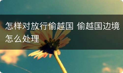 怎样对放行偷越国 偷越国边境怎么处理