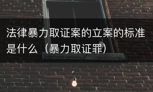 法律暴力取证案的立案的标准是什么（暴力取证罪）