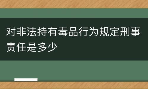 对非法持有毒品行为规定刑事责任是多少