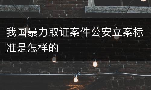 我国暴力取证案件公安立案标准是怎样的