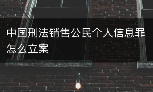 中国刑法销售公民个人信息罪怎么立案