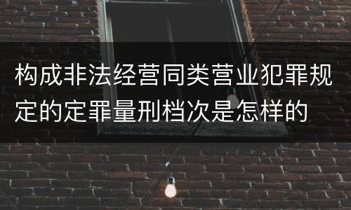 构成非法经营同类营业犯罪规定的定罪量刑档次是怎样的
