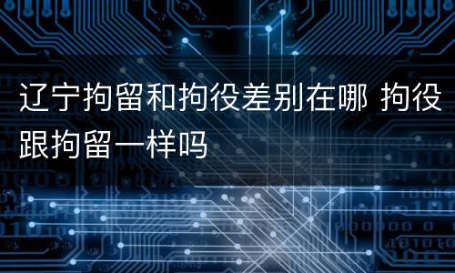 辽宁拘留和拘役差别在哪 拘役跟拘留一样吗