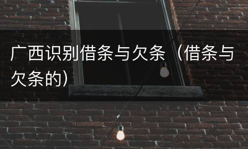 广西识别借条与欠条（借条与欠条的）