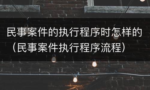 民事案件的执行程序时怎样的（民事案件执行程序流程）