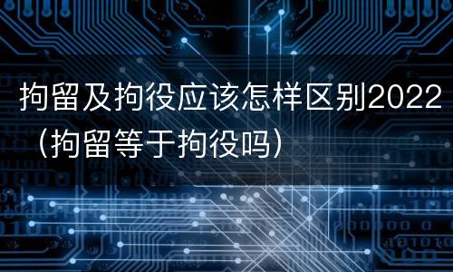 拘留及拘役应该怎样区别2022（拘留等于拘役吗）