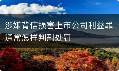 涉嫌背信损害上市公司利益罪通常怎样判刑处罚