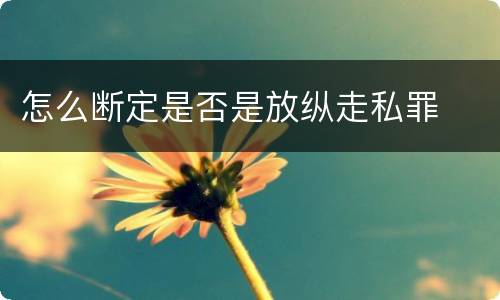 怎么断定是否是放纵走私罪