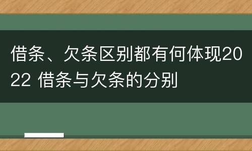 借条、欠条区别都有何体现2022 借条与欠条的分别