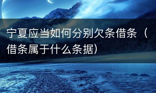 宁夏应当如何分别欠条借条(借条属于什么条据)