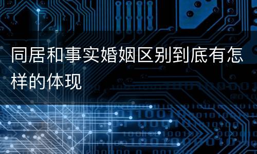 同居和事实婚姻区别到底有怎样的体现