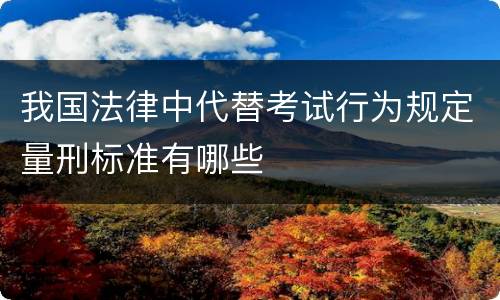 我国法律中代替考试行为规定量刑标准有哪些