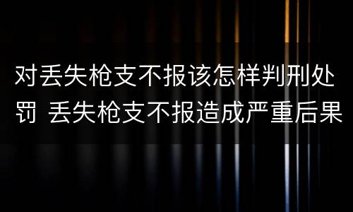 对丢失枪支不报该怎样判刑处罚 丢失枪支不报造成严重后果