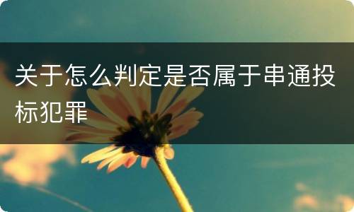 关于怎么判定是否属于串通投标犯罪