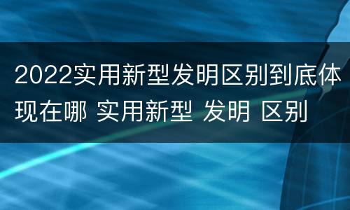 2022实用新型发明区别到底体现在哪 实用新型 发明 区别