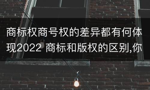 商标权商号权的差异都有何体现2022 商标和版权的区别,你知道多少?