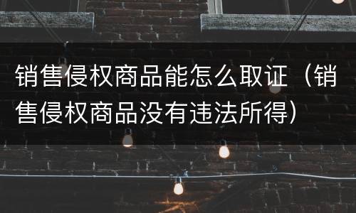 销售侵权商品能怎么取证（销售侵权商品没有违法所得）