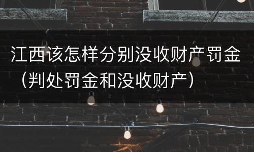 江西该怎样分别没收财产罚金（判处罚金和没收财产）