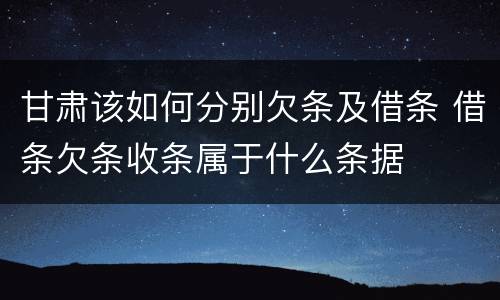 甘肃该如何分别欠条及借条 借条欠条收条属于什么条据