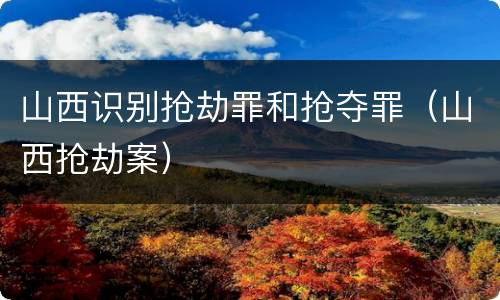 山西识别抢劫罪和抢夺罪（山西抢劫案）