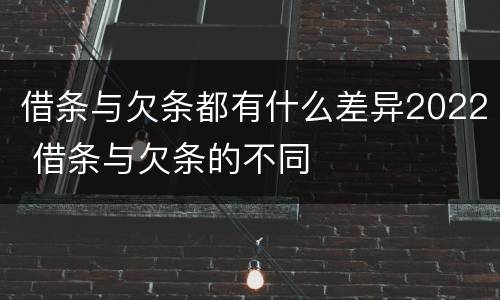 借条与欠条都有什么差异2022 借条与欠条的不同