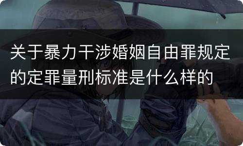 关于暴力干涉婚姻自由罪规定的定罪量刑标准是什么样的