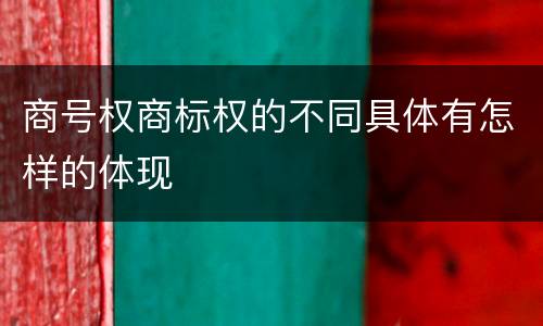 商号权商标权的不同具体有怎样的体现