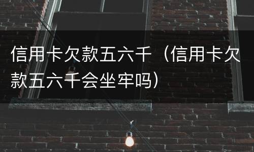 信用卡欠款五六千（信用卡欠款五六千会坐牢吗）