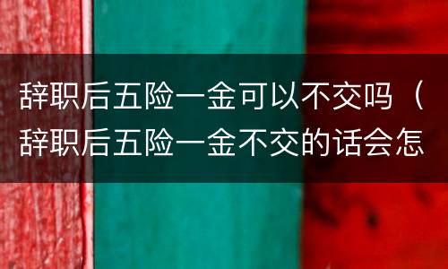 辞职后五险一金可以不交吗（辞职后五险一金不交的话会怎样）