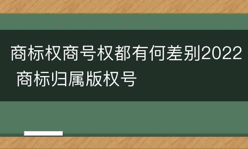 商标权商号权都有何差别2022 商标归属版权号