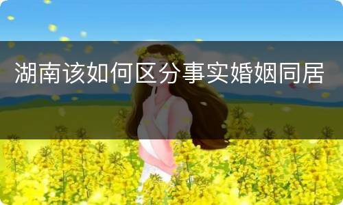 湖南该如何区分事实婚姻同居