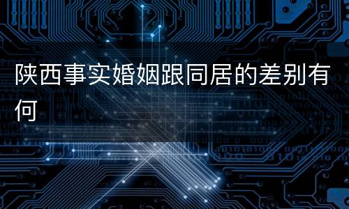 陕西事实婚姻跟同居的差别有何