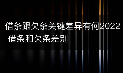 借条跟欠条关键差异有何2022 借条和欠条差别