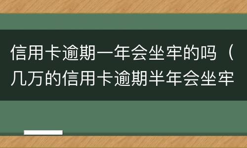 信用卡逾期一年会坐牢的吗（几万的信用卡逾期半年会坐牢吗?）