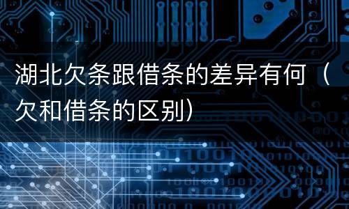 湖北欠条跟借条的差异有何（欠和借条的区别）