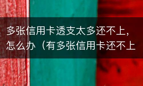 多张信用卡透支太多还不上，怎么办（有多张信用卡还不上怎么办）