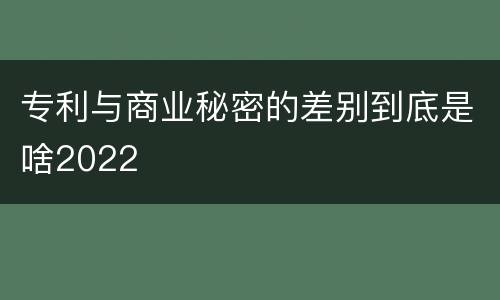 专利与商业秘密的差别到底是啥2022