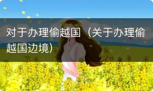 对于办理偷越国（关于办理偷越国边境）