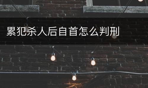 累犯杀人后自首怎么判刑