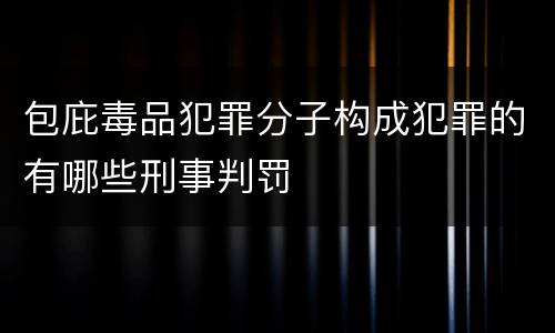 包庇毒品犯罪分子构成犯罪的有哪些刑事判罚