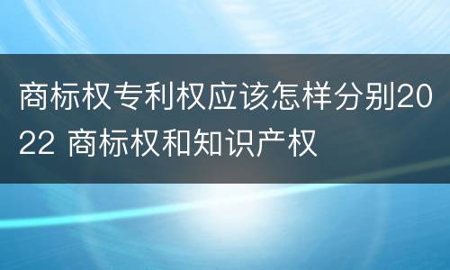 商标权专利权应该怎样分别2022 商标权和知识产权