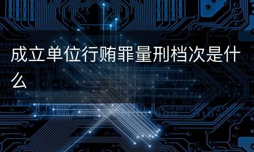 成立单位行贿罪量刑档次是什么