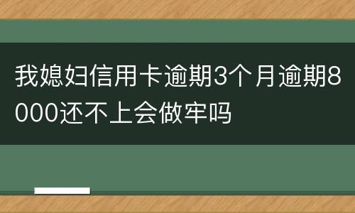 我媳妇信用卡逾期3个月逾期8000还不上会做牢吗