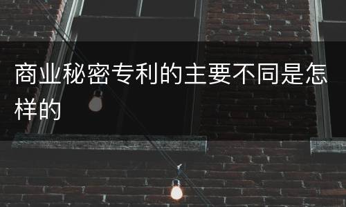 商业秘密专利的主要不同是怎样的