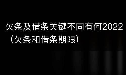 欠条及借条关键不同有何2022（欠条和借条期限）