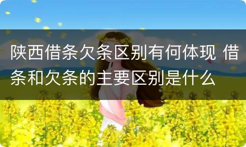 陕西借条欠条区别有何体现 借条和欠条的主要区别是什么