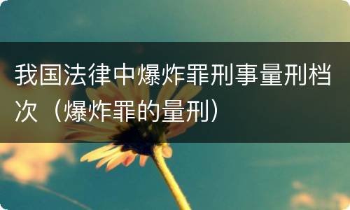 我国法律中爆炸罪刑事量刑档次（爆炸罪的量刑）