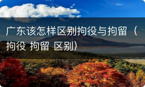 广东该怎样区别拘役与拘留（拘役 拘留 区别）