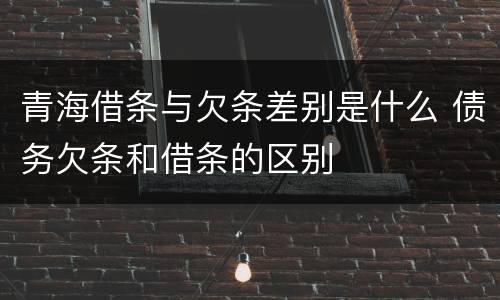 青海借条与欠条差别是什么 债务欠条和借条的区别