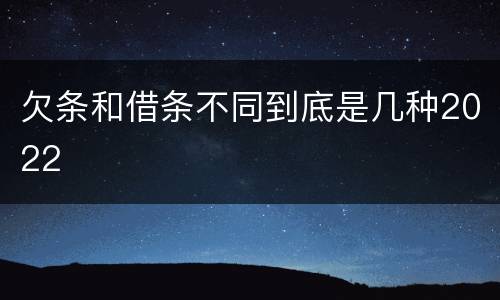 欠条和借条不同到底是几种2022